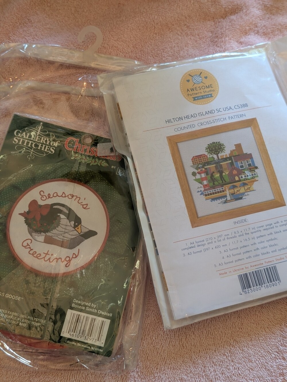 New Hilton Head Island Cross-Stitch Pattern & Holiday Goose Kit - Multi Color
